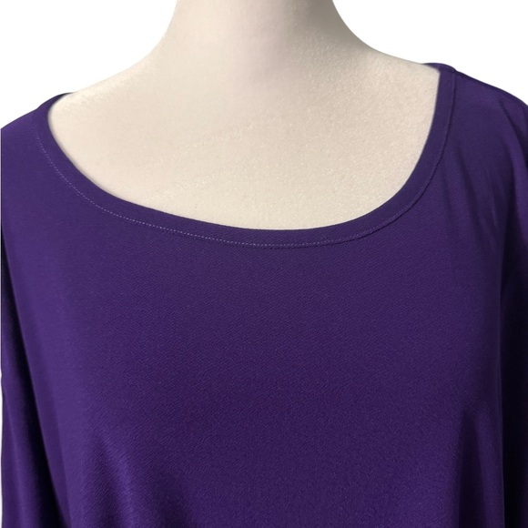 89th+Madison stretchy purple top with rhinestone accent on open sleeves Size 2X - Picture 2 of 7